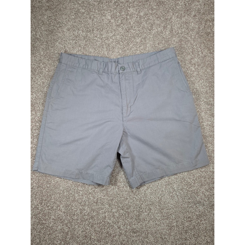 Patagonia Mens Grey Organic Cotton Hemp Blend Flat Front Chino Shorts Size 35